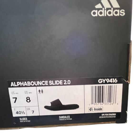 Adidas Alpha Bounce Slide 2.0 Men 7 Women 8 New in Box Shower Poolside Beach - Picture 6 of 6